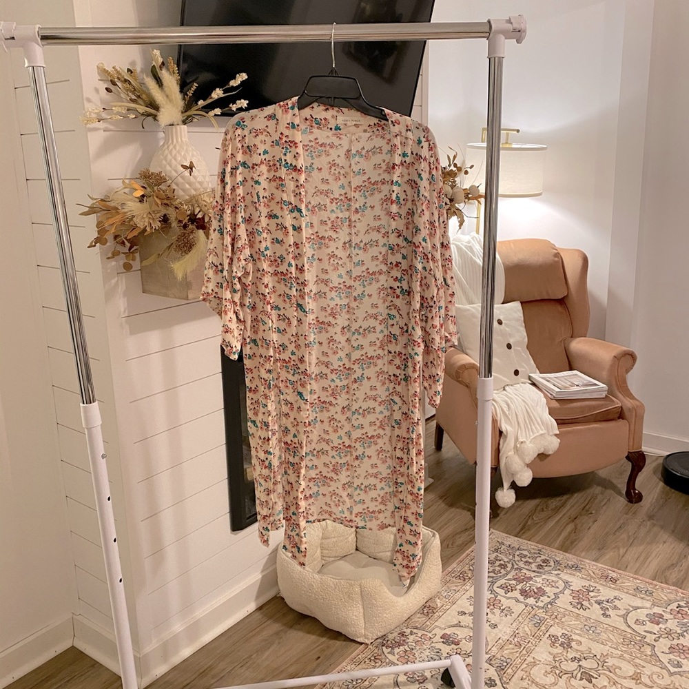 Floral print kimono